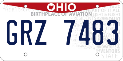 OH license plate GRZ7483