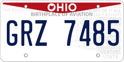 OH license plate GRZ7485