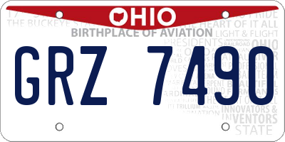 OH license plate GRZ7490