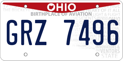 OH license plate GRZ7496