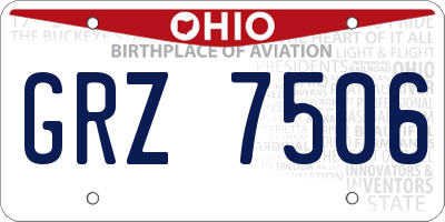 OH license plate GRZ7506