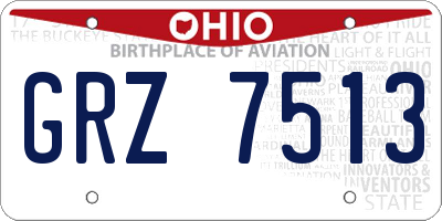 OH license plate GRZ7513