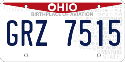 OH license plate GRZ7515