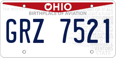OH license plate GRZ7521
