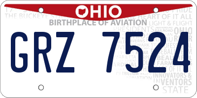 OH license plate GRZ7524