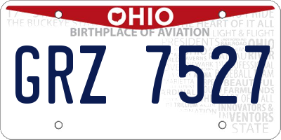 OH license plate GRZ7527