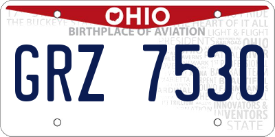 OH license plate GRZ7530