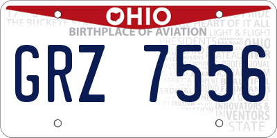 OH license plate GRZ7556