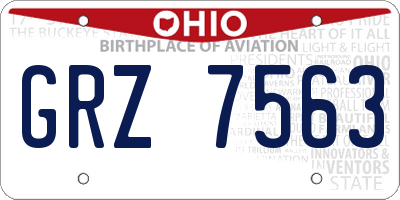 OH license plate GRZ7563