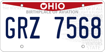 OH license plate GRZ7568
