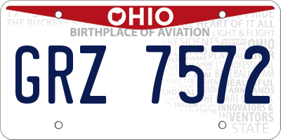 OH license plate GRZ7572
