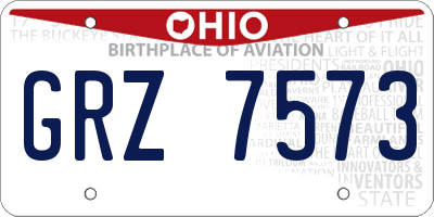 OH license plate GRZ7573