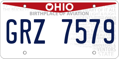 OH license plate GRZ7579