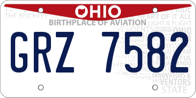OH license plate GRZ7582