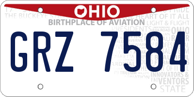 OH license plate GRZ7584