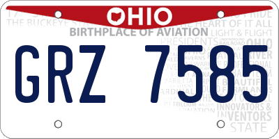 OH license plate GRZ7585