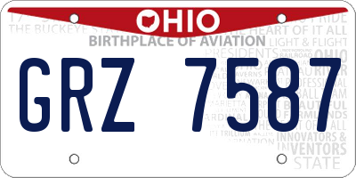 OH license plate GRZ7587