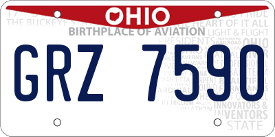 OH license plate GRZ7590
