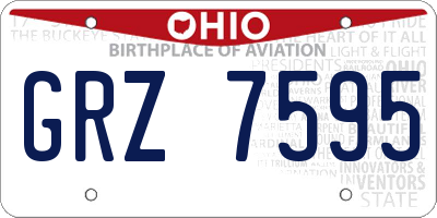 OH license plate GRZ7595