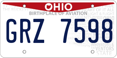 OH license plate GRZ7598