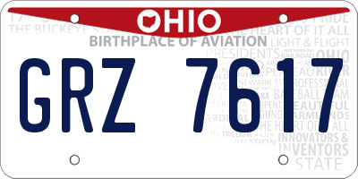 OH license plate GRZ7617