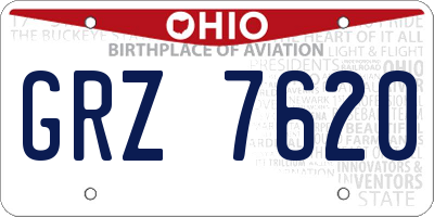 OH license plate GRZ7620