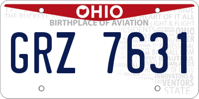 OH license plate GRZ7631
