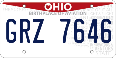 OH license plate GRZ7646