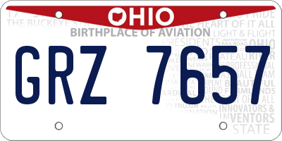 OH license plate GRZ7657