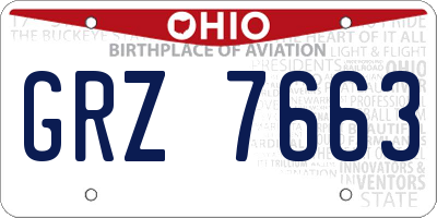 OH license plate GRZ7663