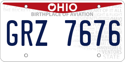 OH license plate GRZ7676