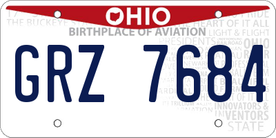 OH license plate GRZ7684