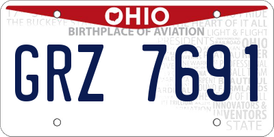 OH license plate GRZ7691