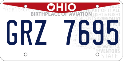 OH license plate GRZ7695