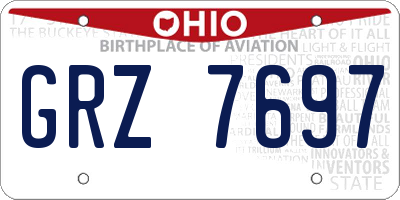 OH license plate GRZ7697