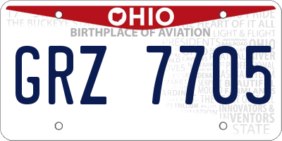 OH license plate GRZ7705