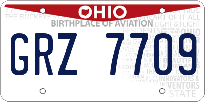 OH license plate GRZ7709