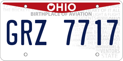 OH license plate GRZ7717