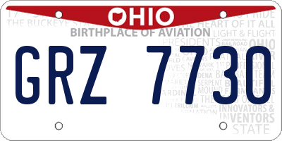 OH license plate GRZ7730