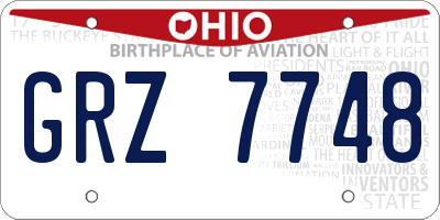 OH license plate GRZ7748