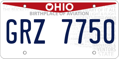 OH license plate GRZ7750