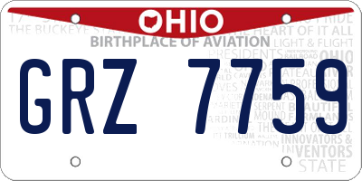 OH license plate GRZ7759