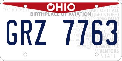 OH license plate GRZ7763