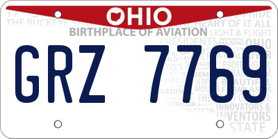 OH license plate GRZ7769
