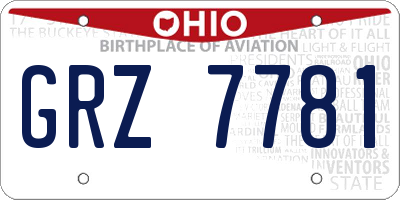OH license plate GRZ7781