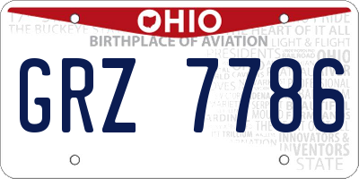 OH license plate GRZ7786