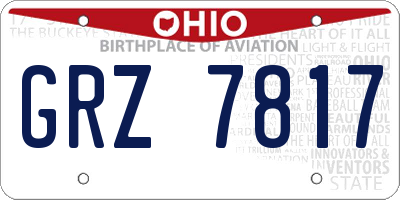 OH license plate GRZ7817