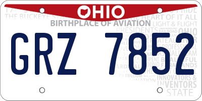 OH license plate GRZ7852