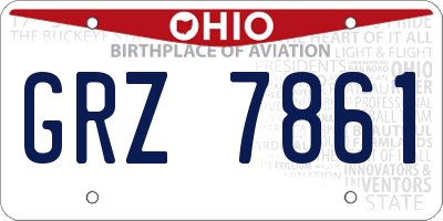 OH license plate GRZ7861