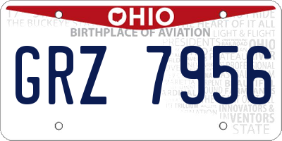 OH license plate GRZ7956
